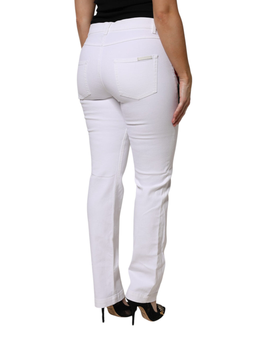 White Floral Sequined GIRLY Denim Jeans