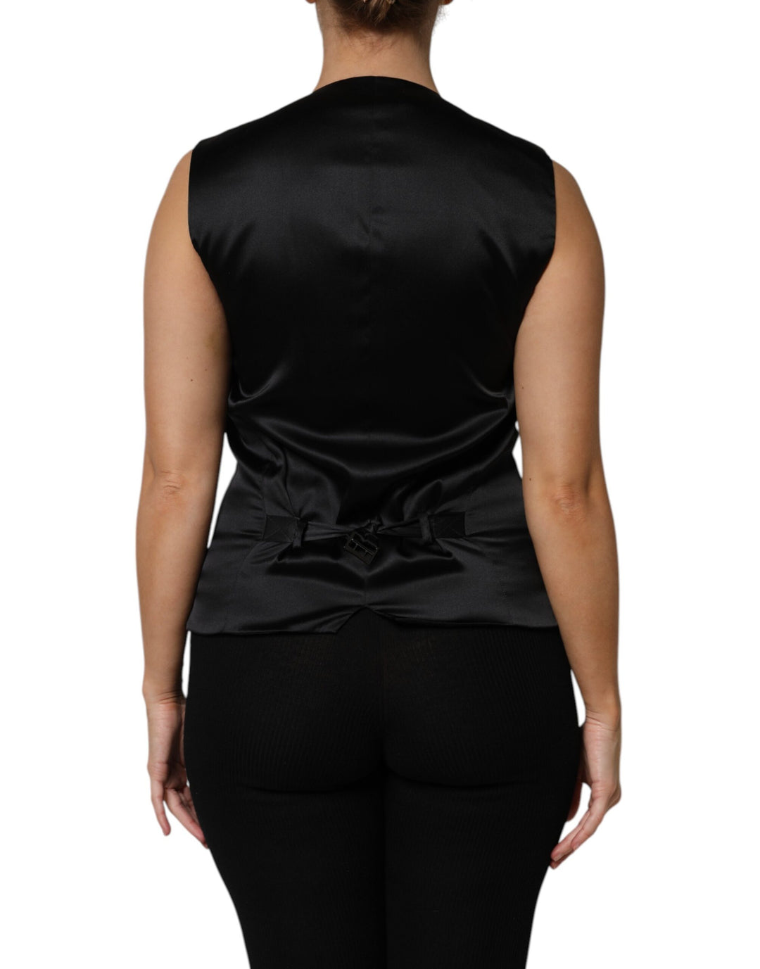 Silver Floral Jacquard Sleeveless Vest Top