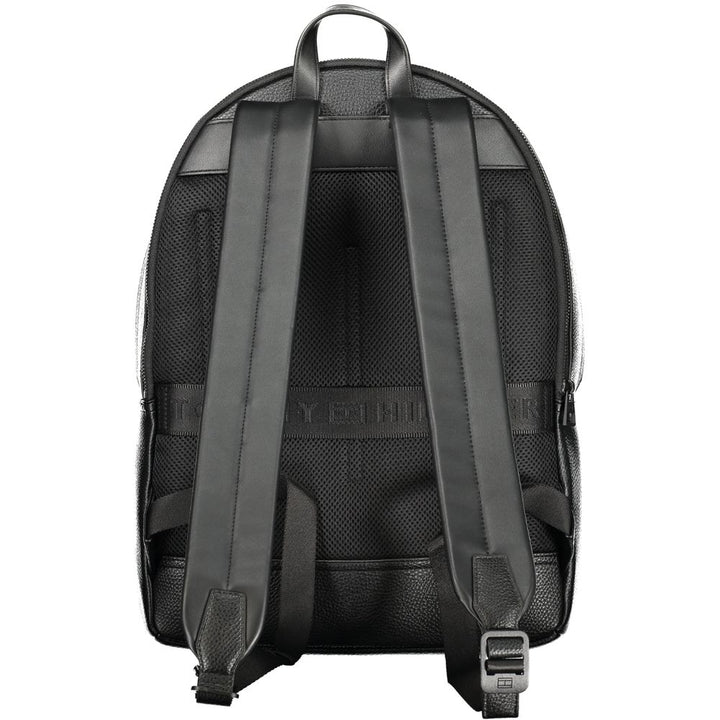 Black Polyester Men Backpack