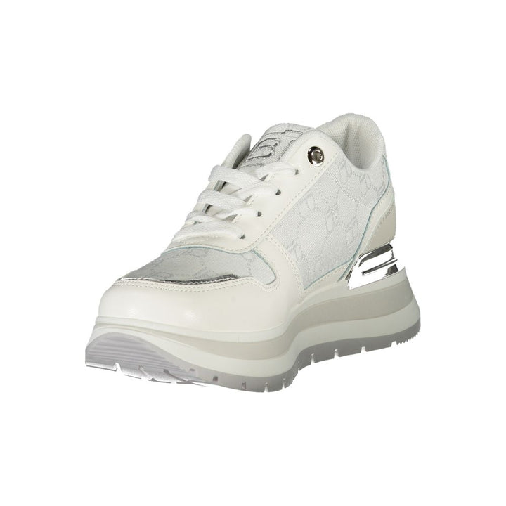 White Polyester Women Sneaker