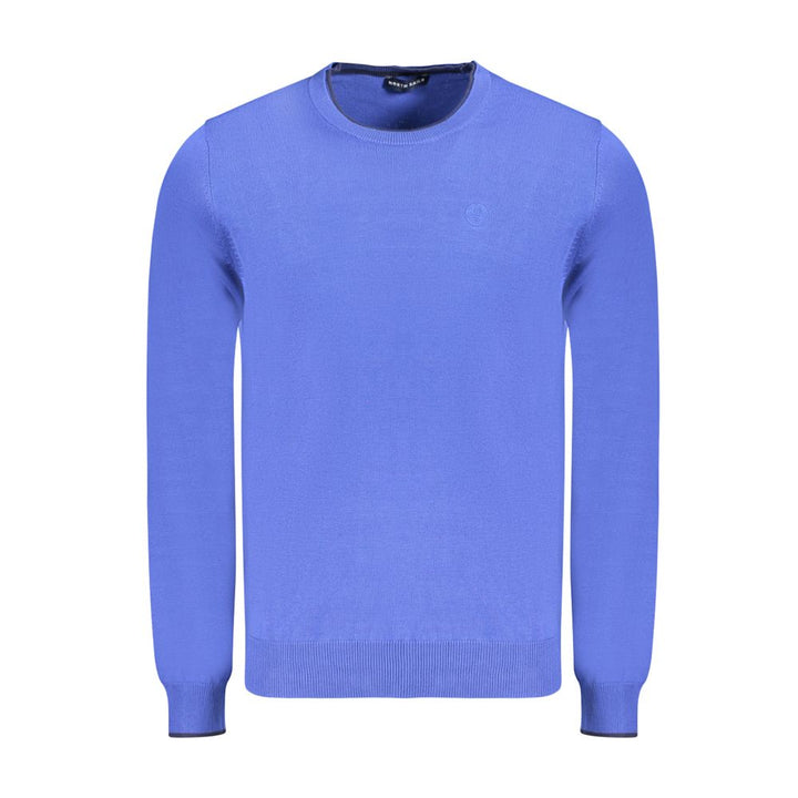 Blue Cotton Men Sweater
