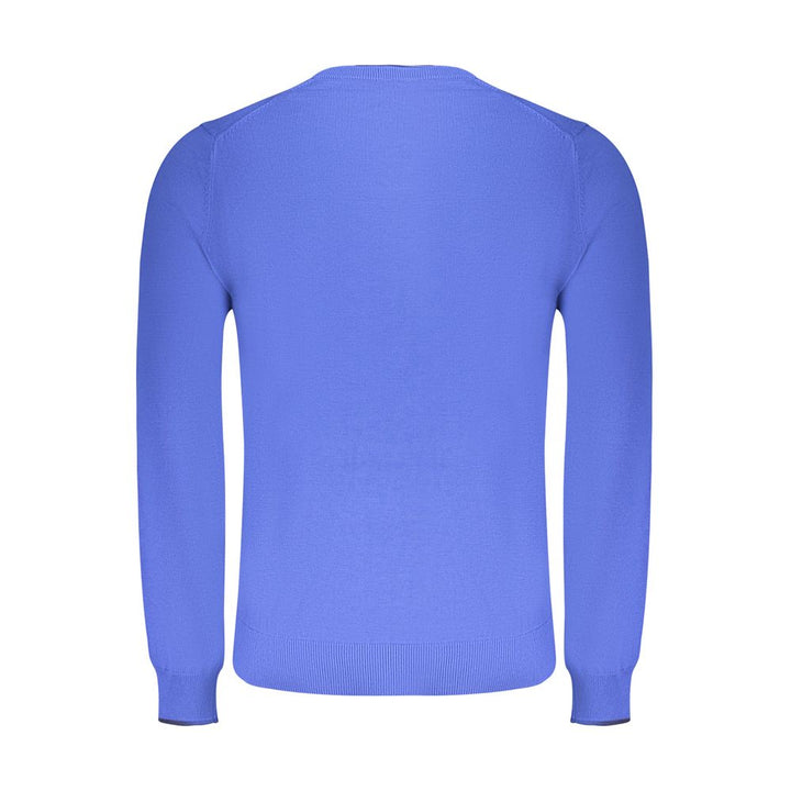 Blue Cotton Men Sweater