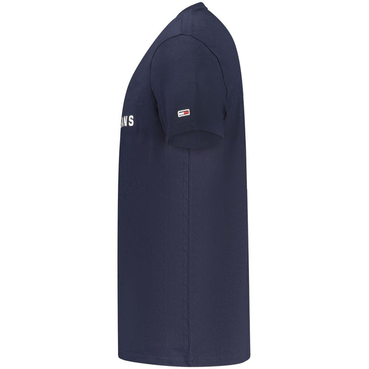 Blue Cotton Men T-Shirt