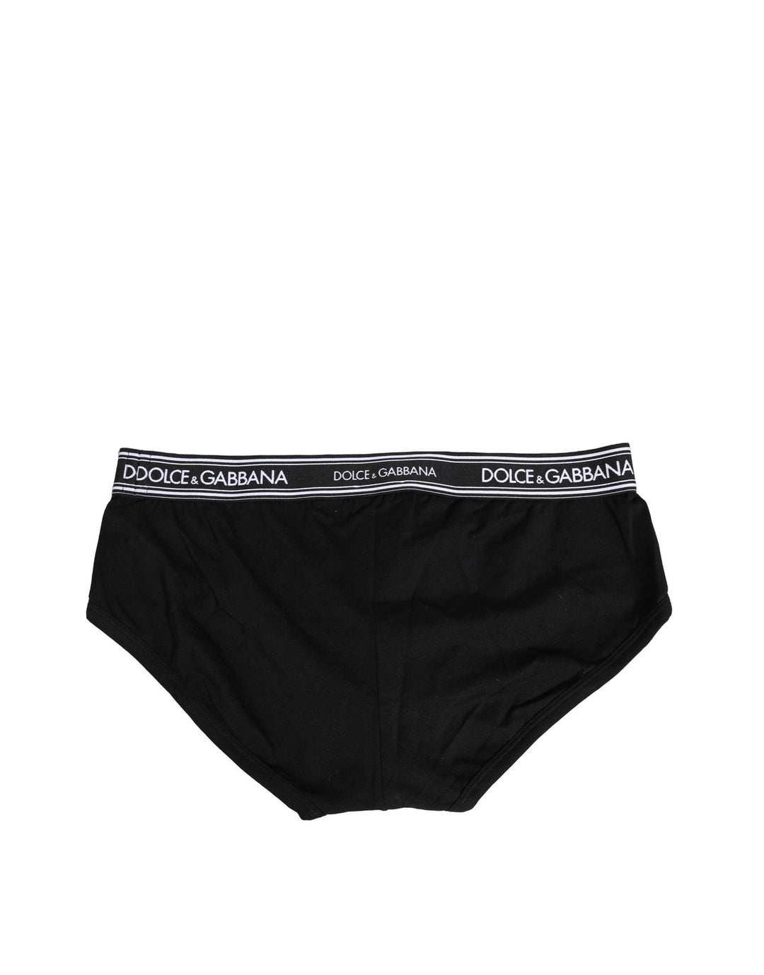 Black Cotton Stretch Logo Print Brief Underwear