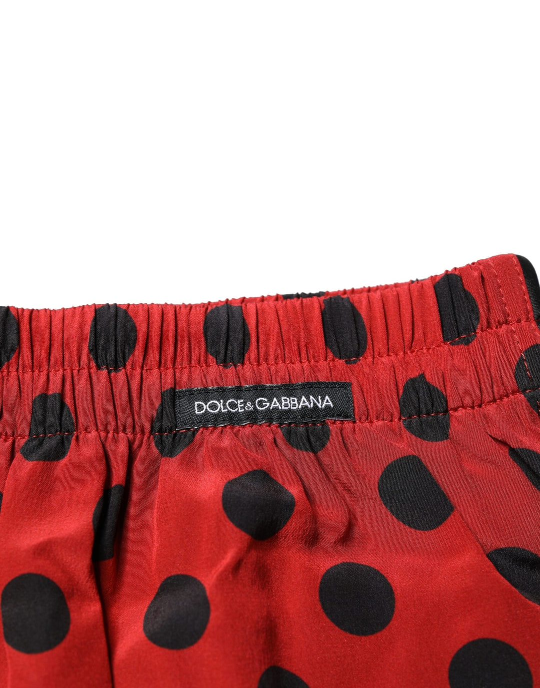 Red Silk Polka Dot Beachwear Shorts Swimwear