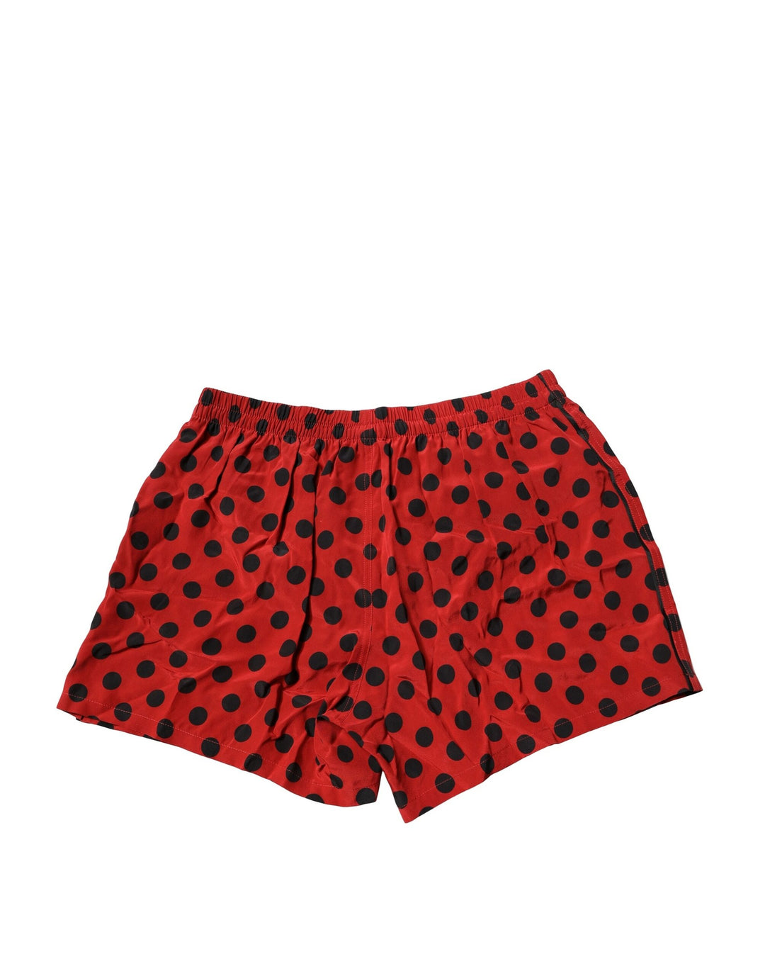 Red Silk Polka Dot Beachwear Shorts Swimwear