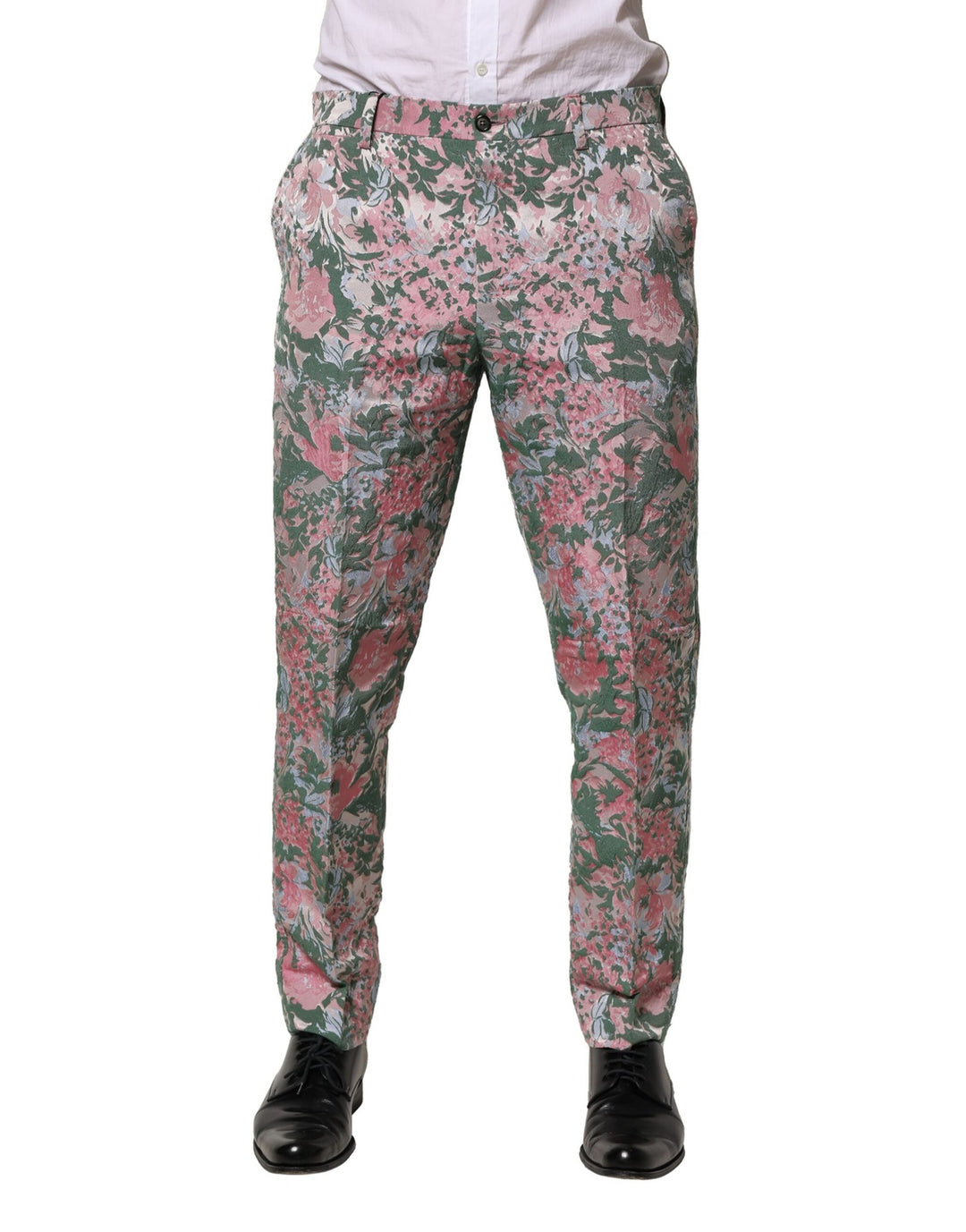 Multicolor Floral Jacquard Pants