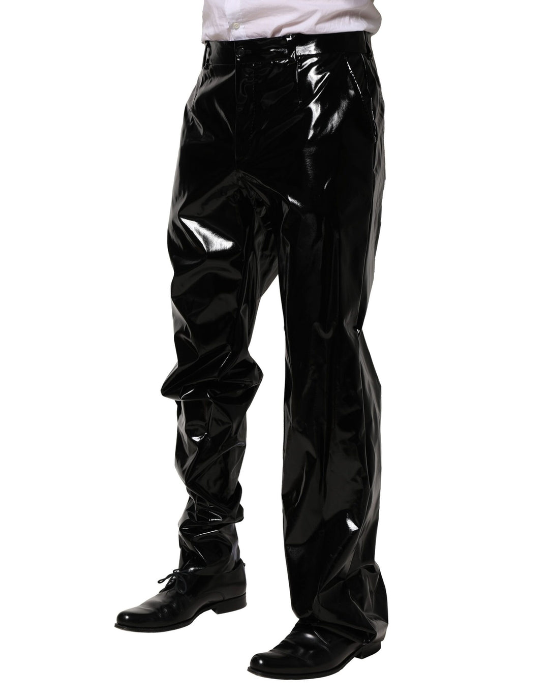 Black Nylon Straight Men Pants