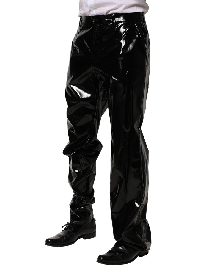 Black Nylon Straight Men Pants