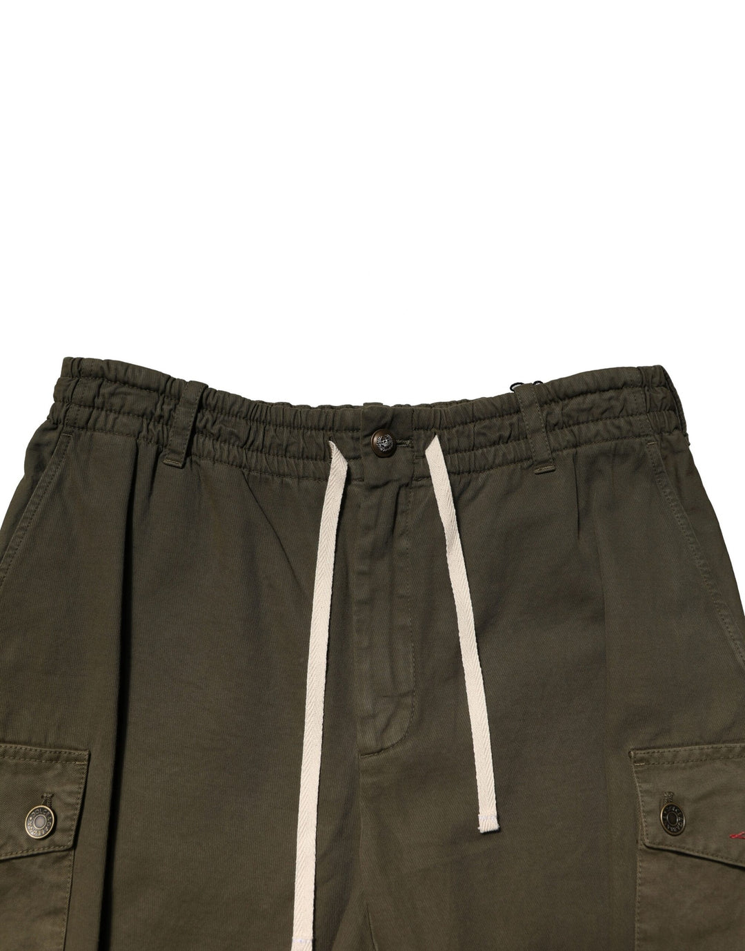 Brown Cotton Cargo Drawstring Pants