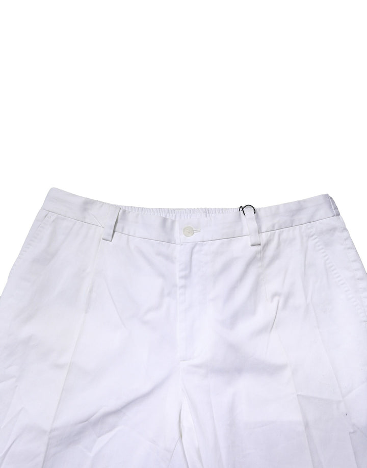 White Cotton Dress Slim Formal Pants