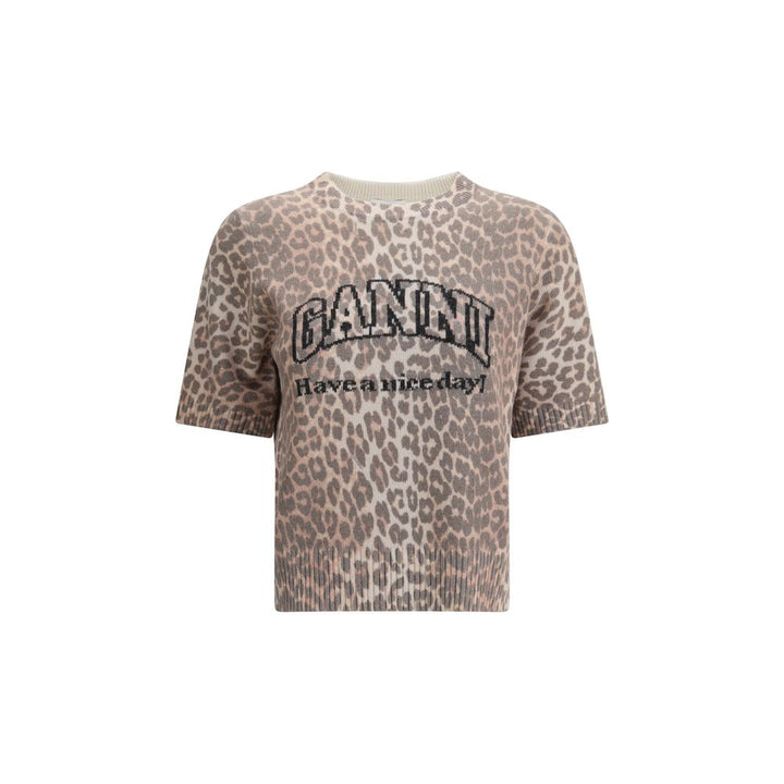 Leopard print short sleeve Sweater