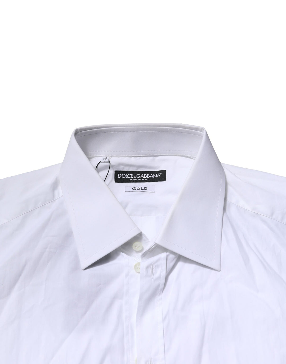 Dolce & Gabbana White GOLD Long Sleeves Dress Formal Shirt