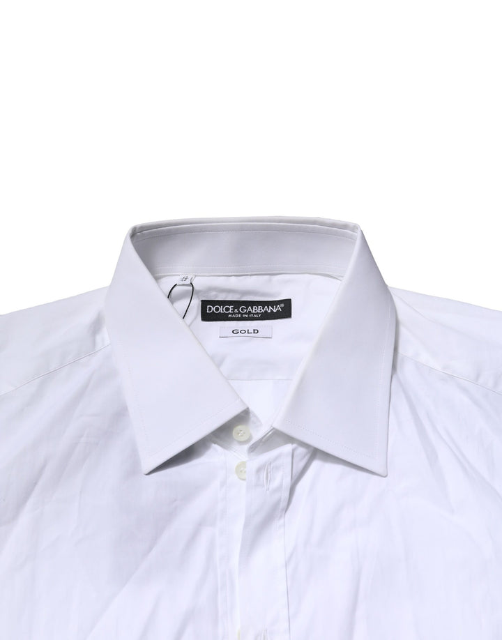 Dolce & Gabbana White GOLD Long Sleeves Dress Formal Shirt