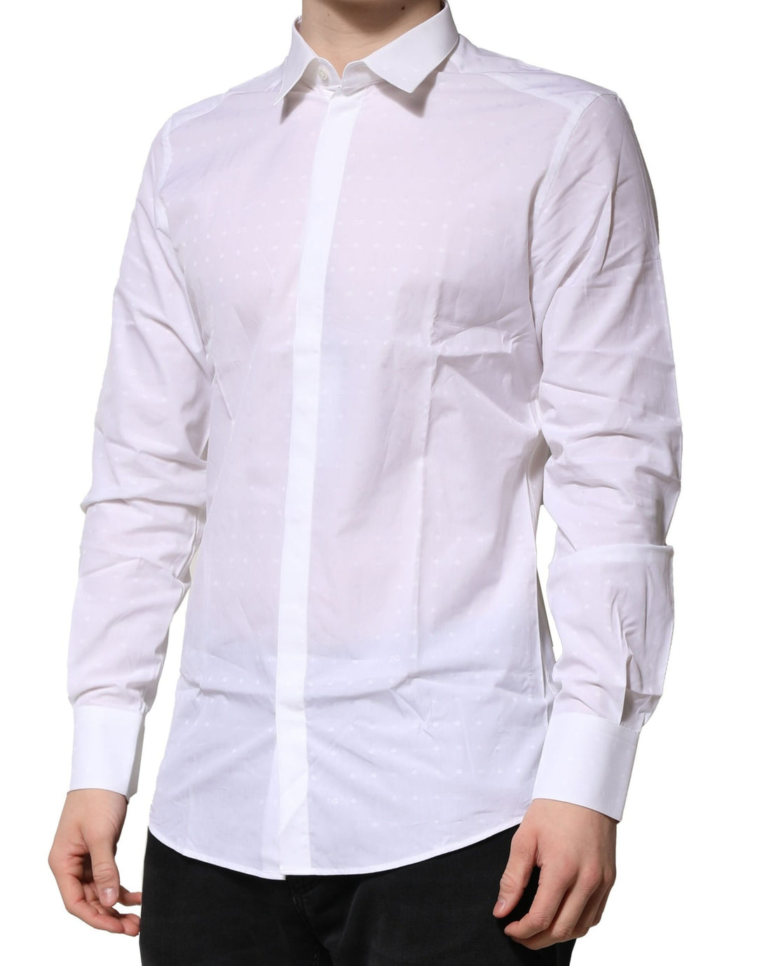 White Cotton GOLD Long Sleeves Formal Shirt