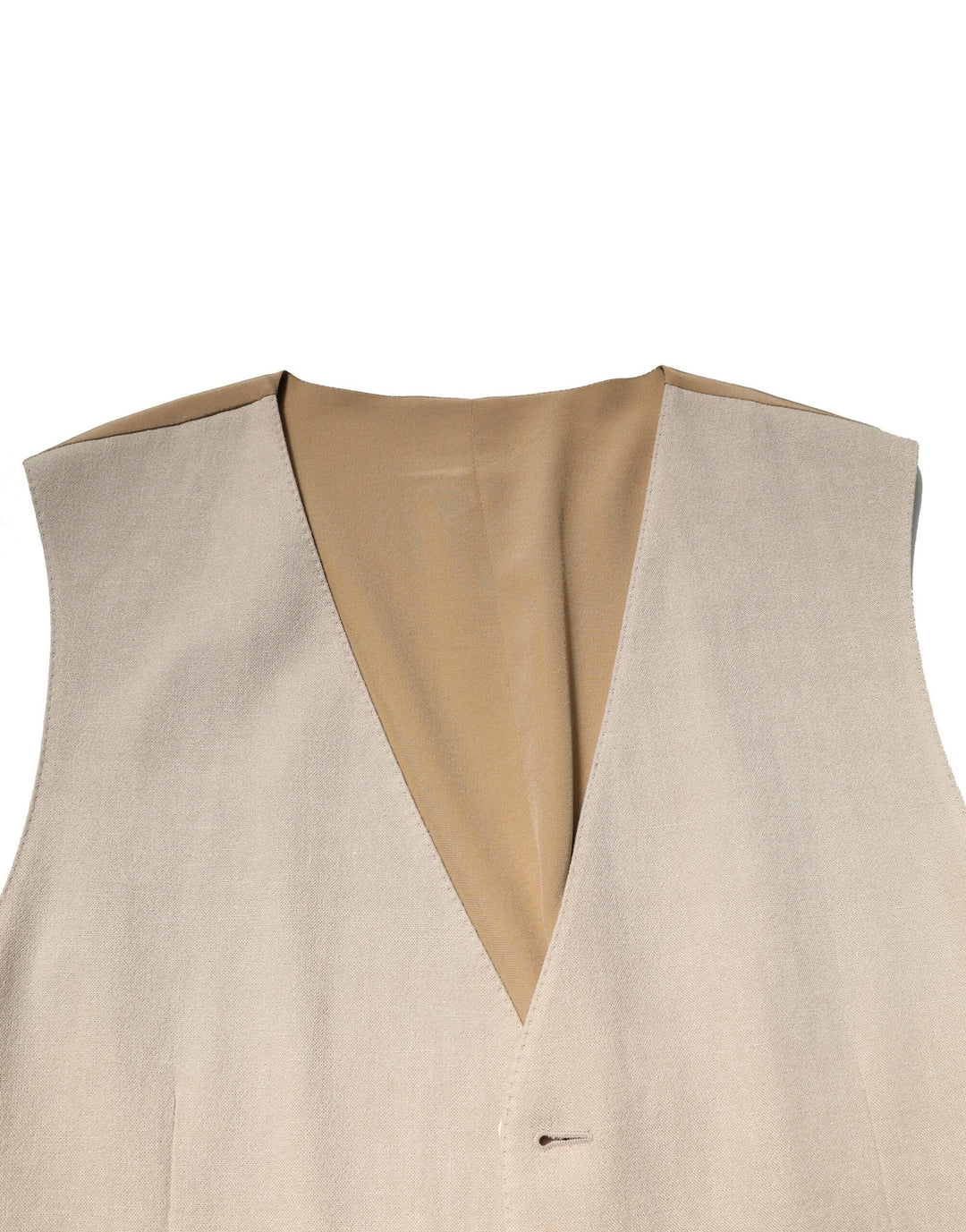 Beige Linen Dress Formal Men Waistcoat Vest