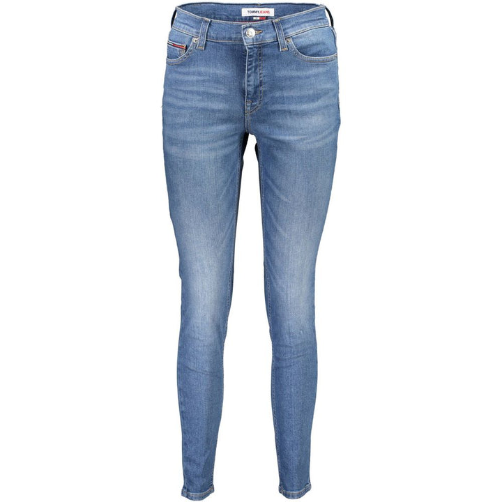 Light Blue Cotton Women Skinny Jean