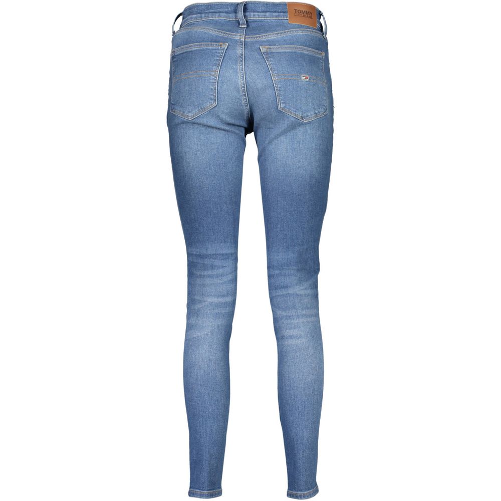 Light Blue Cotton Women Skinny Jean