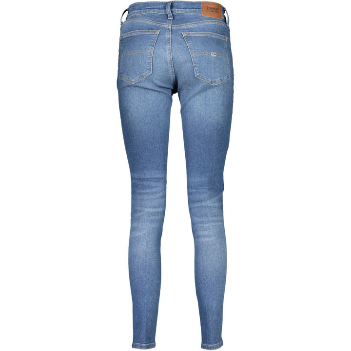 Light Blue Cotton Women Skinny Jean