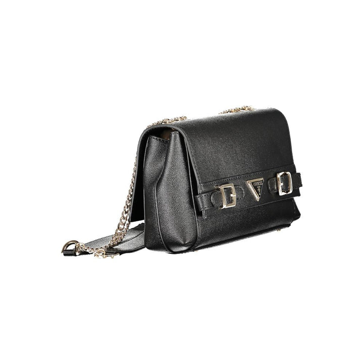 Black Polyethylene Women Handbag