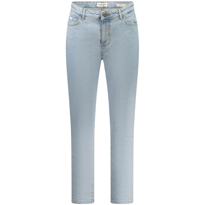 Light Blue Cotton Women Skinny Jean
