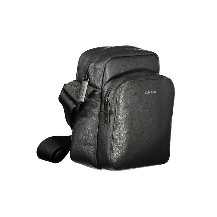 Black Polyester Men Shoulder Bag