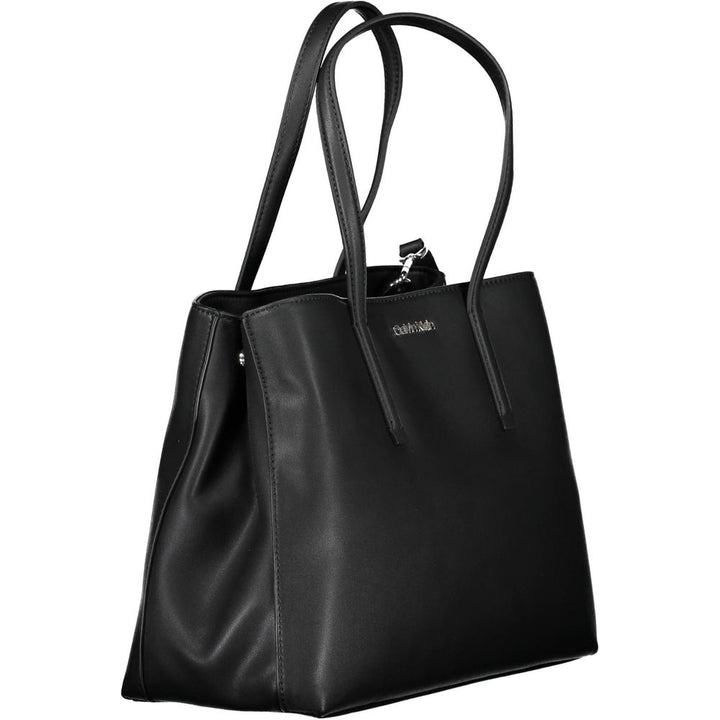 Black Polyester Women Handbag
