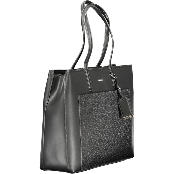 Black Polyester Women Handbag