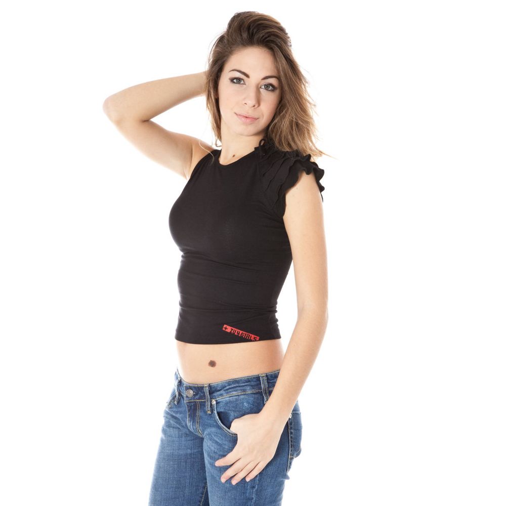 Black Lycra Women T-Shirt