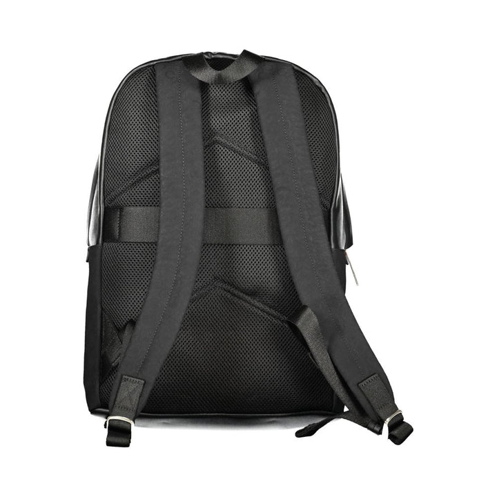 Black Polyester Men Backpack
