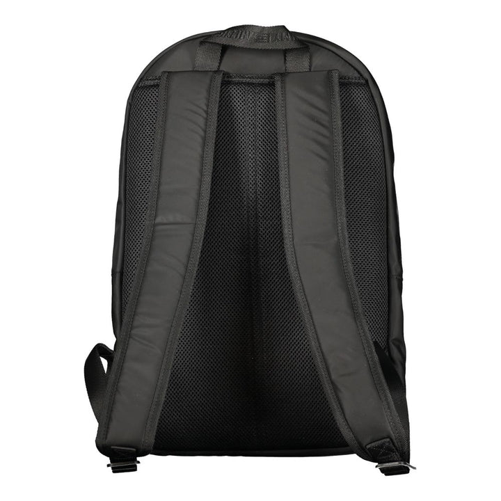Black Polyester Men Backpack