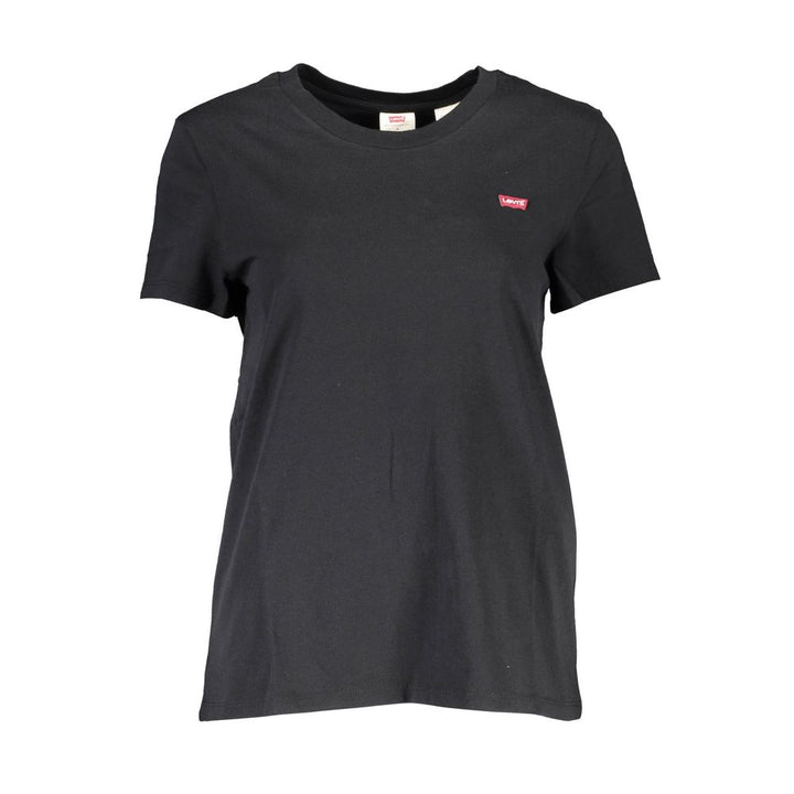 Black Cotton Women T-Shirt