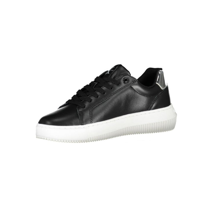 Black Polyester Women Sneaker