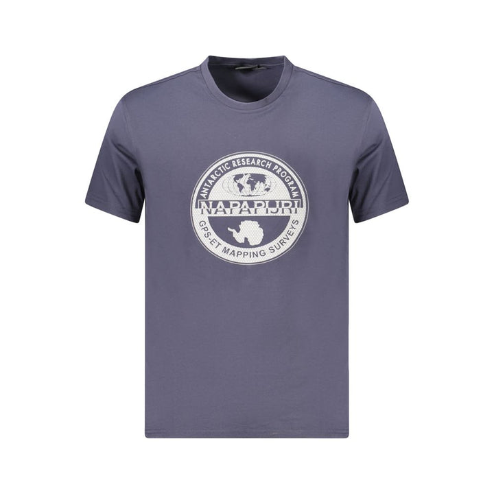 Blue Cotton Men T-Shirt