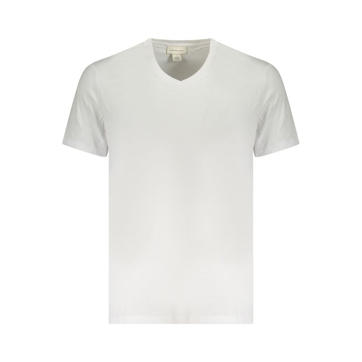 White Cotton Men T-Shirt