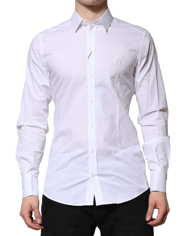 White Cotton GOLD Long Sleeves Formal Shirt