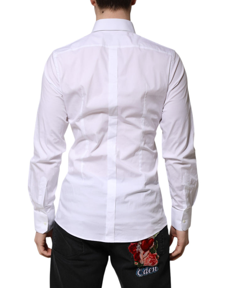 White Cotton GOLD Long Sleeves Formal Shirt