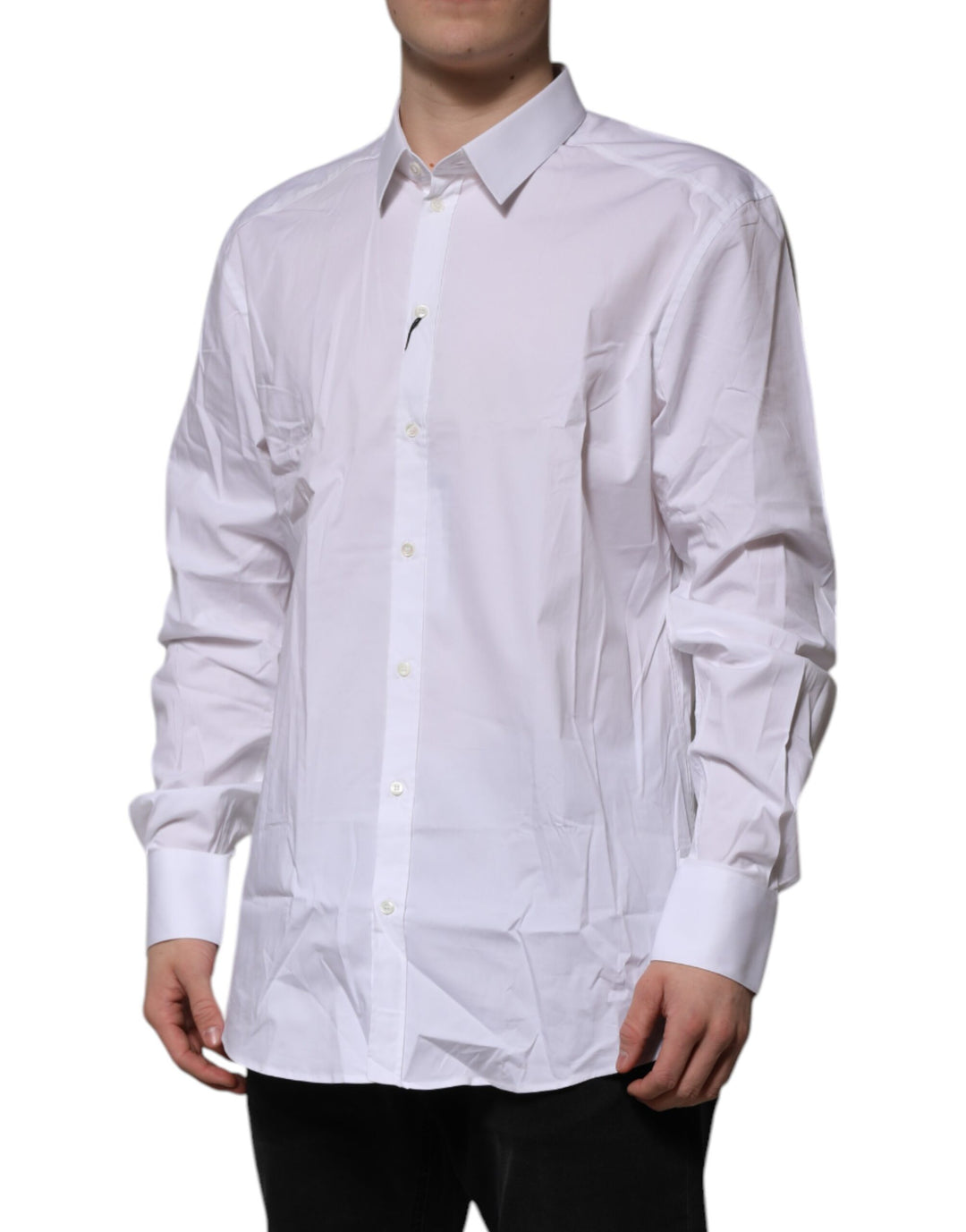 White Cotton GOLD Long Sleeves Formal Shirt
