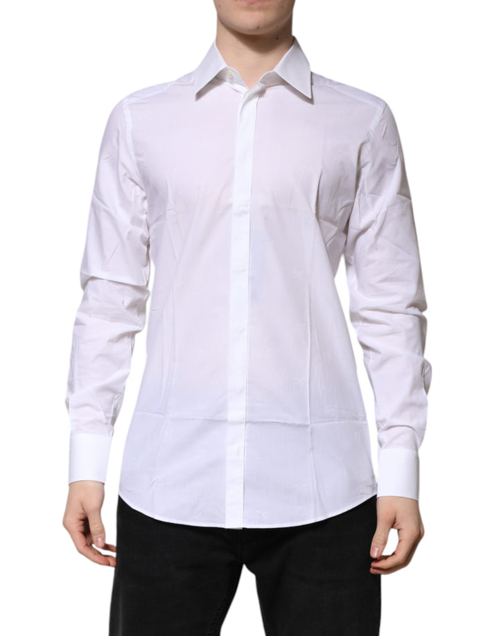 White Cotton GOLD Long Sleeves Formal Shirt