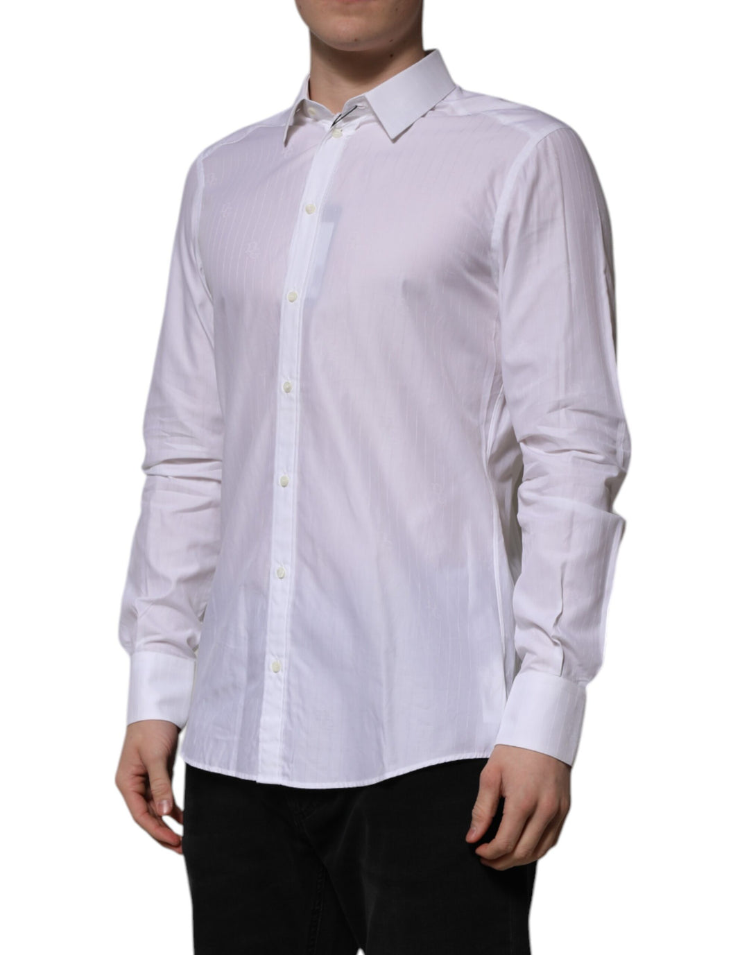 White Cotton MARTINI Long Sleeve Formal Shirt