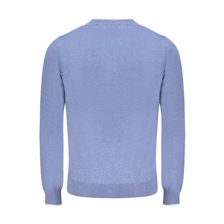 Blue Cotton Men Sweater
