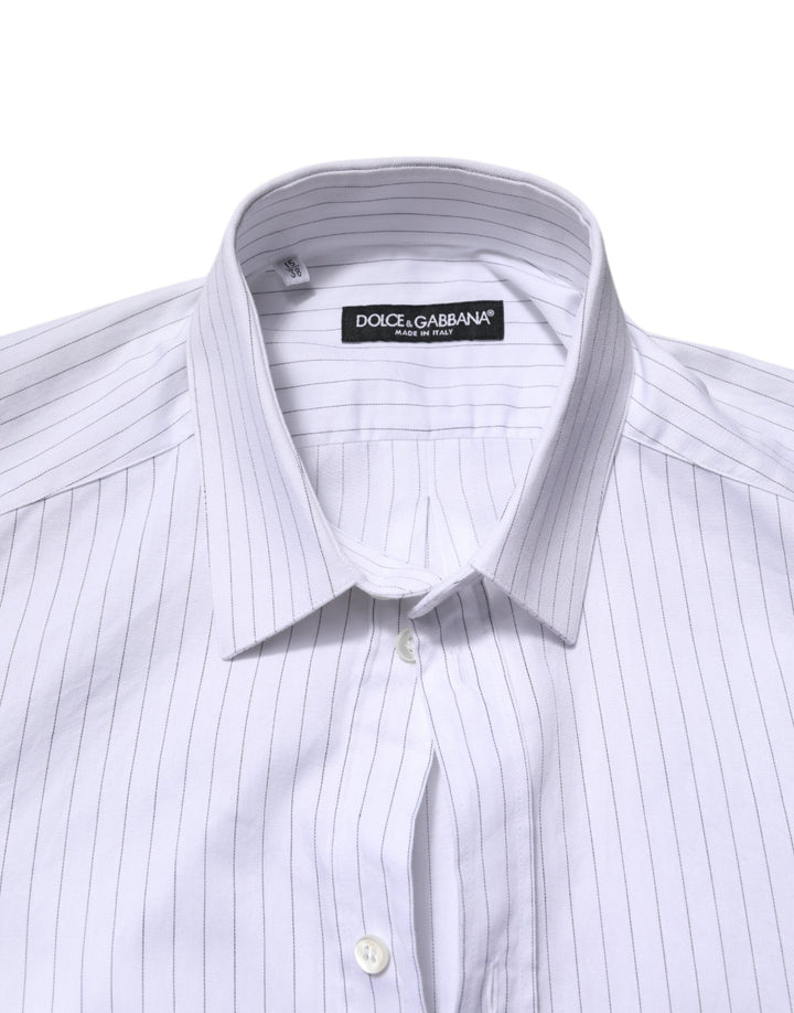 White Stripes Cotton Long Sleeve Formal Shirt