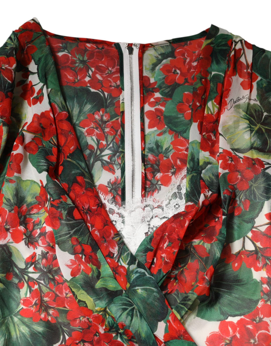 Multicolor Floral Long Sleeves V-neck Dress