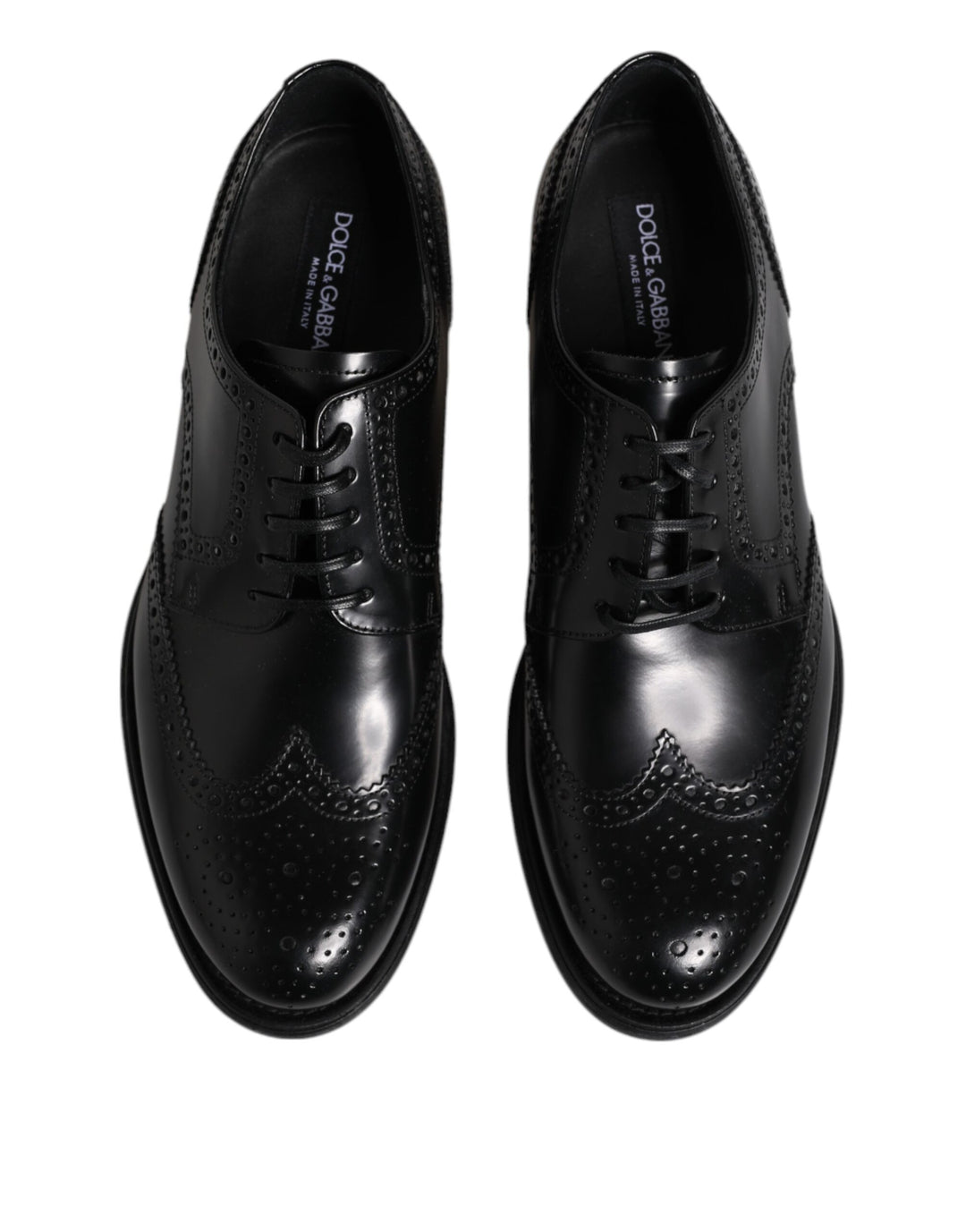 Black Leather Derby Wingtip Formal Shoes