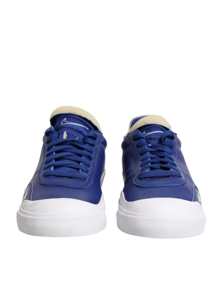 White Blue Lace Up Low Top Drop-Type PRM Sneakers Shoes