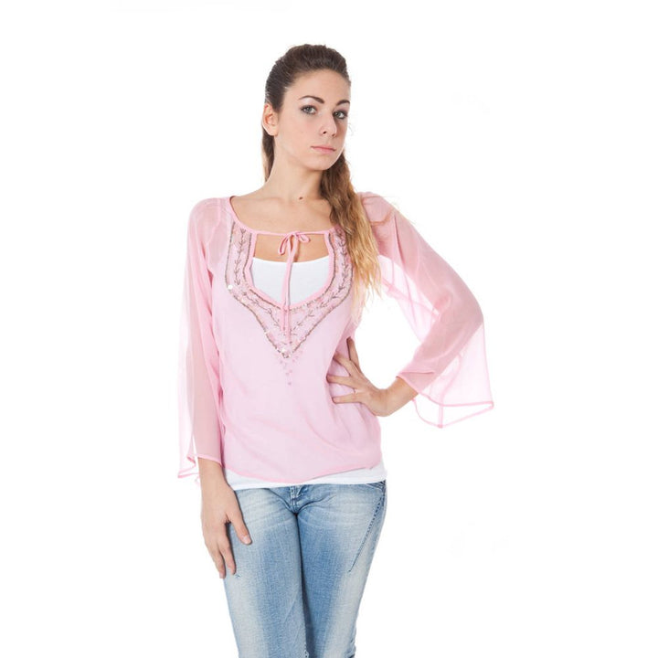 Pink Silk Women T-Shirt