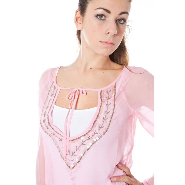 Pink Silk Women T-Shirt
