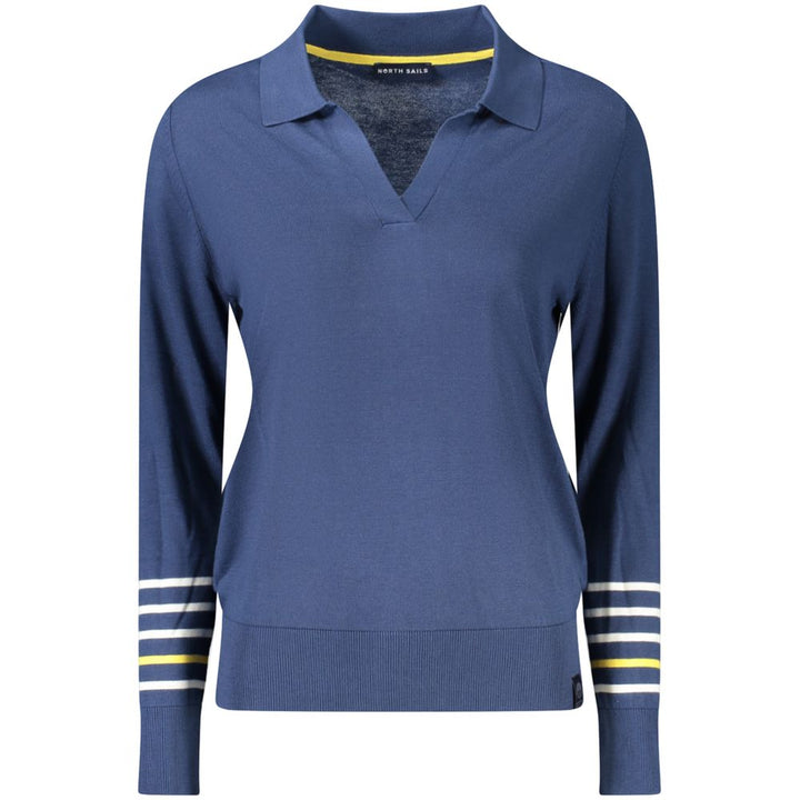 Blue Cotton Women Sweater