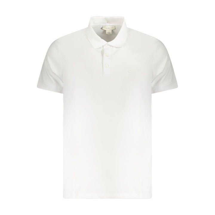 White Cotton Men Polo Shirt
