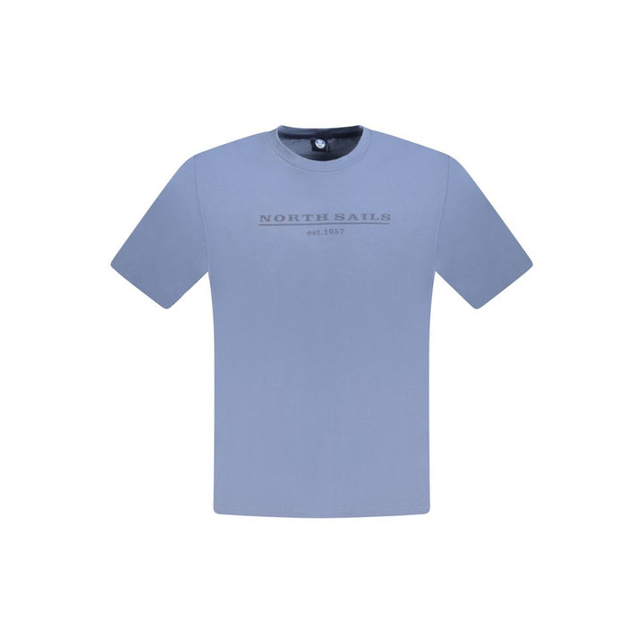 Blue Cotton Men T-Shirt